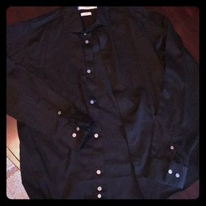 Boys black button up shirt